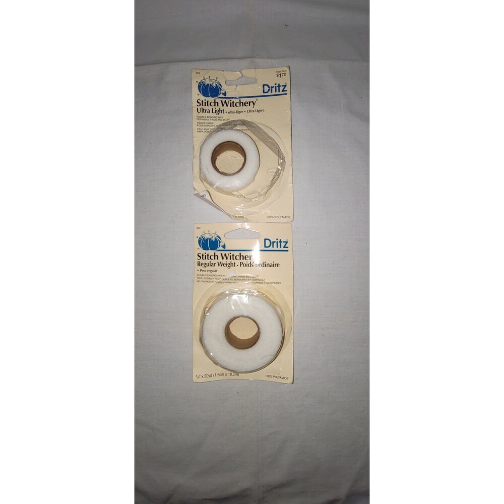 VTG 1985 Dritz Stitch Witchery Regular Weight 5.8" Fusible Bonding Web Set of 2